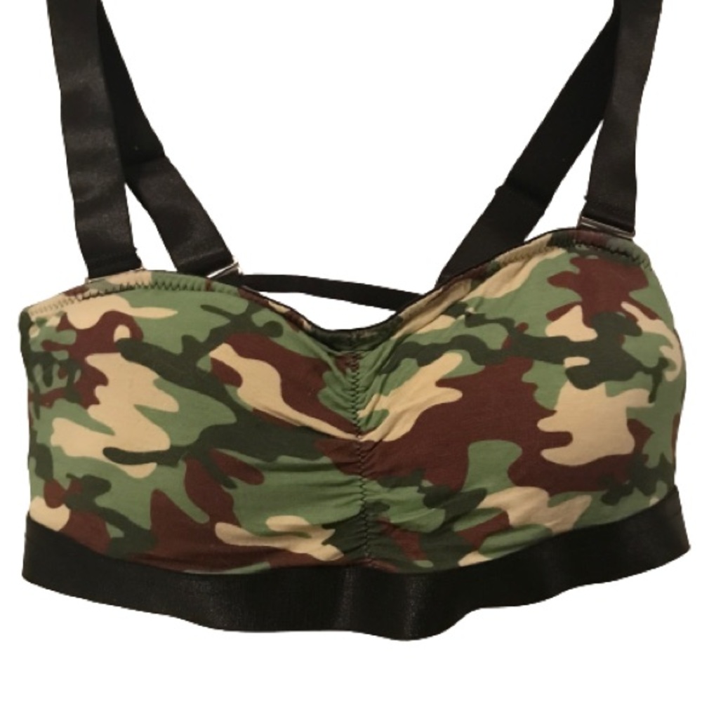 2/$50🌱 NEW 🖤 Army Bra Top built in Padded Sports Cups Removable Straps Small